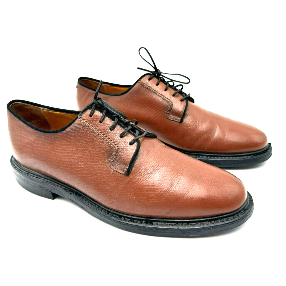 Vintage Men's 8.5 EU 42 Genuine Leather Brown Lace up Loafers Magic Feather Soft